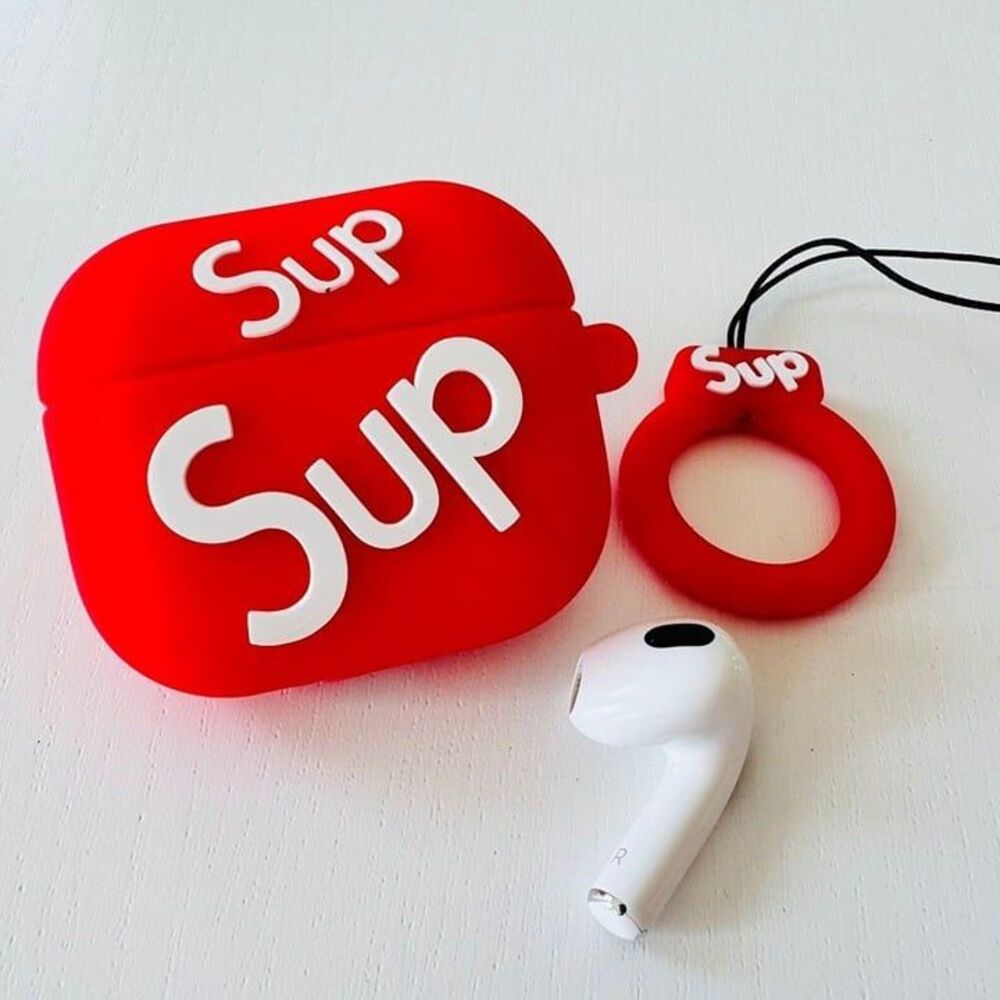 Apple AirPods Pro (Gen 1&2) Case Cover Red Sup Silicone Earphone Cover Protector
